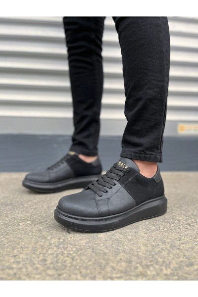 JY151 Boost Bağcıklı Cilt Süet Erkek Günlük Sneaker Ayakkabı CSST - Siyah JY151 Boost Bağcıklı Cilt Süet Erkek Günlük Sneaker Ayakkabı CSST - Siyah