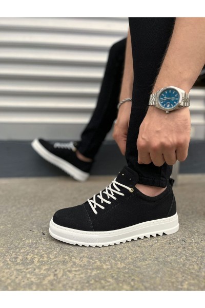 JY152 Cool Bağcıklı Süet Erkek Günlük Spor Klasik Ayakkabı SBT - Siyah