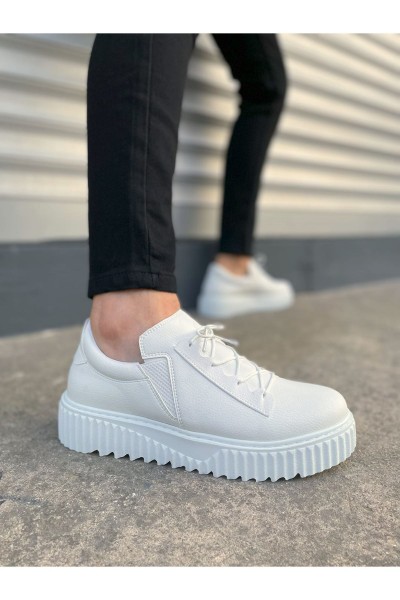JY502 Bold Bağcıklı Cilt Erkek Günlük Sneaker Ayakkabı CBT - Beyaz JY502 Bold Bağcıklı Cilt Erkek Günlük Sneaker Ayakkabı CBT - Beyaz