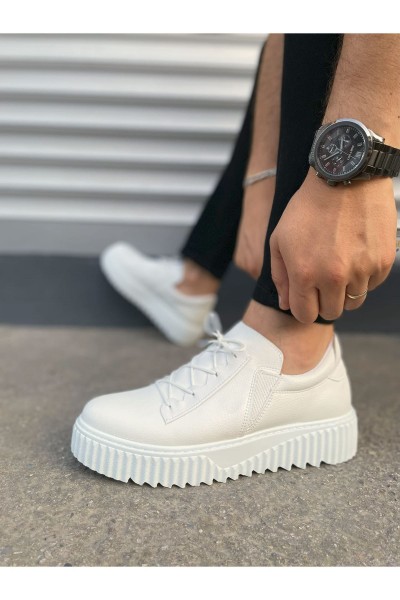 JY502 Bold Bağcıklı Cilt Erkek Günlük Sneaker Ayakkabı CBT - Beyaz JY502 Bold Bağcıklı Cilt Erkek Günlük Sneaker Ayakkabı CBT - Beyaz
