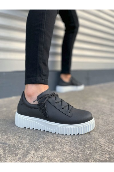 JY502 Bold Bağcıklı Cilt Erkek Günlük Sneaker Ayakkabı CBT - Siyah JY502 Bold Bağcıklı Cilt Erkek Günlük Sneaker Ayakkabı CBT - Siyah