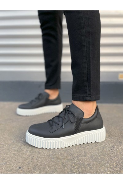 JY502 Bold Bağcıklı Cilt Erkek Günlük Sneaker Ayakkabı CBT - Siyah JY502 Bold Bağcıklı Cilt Erkek Günlük Sneaker Ayakkabı CBT - Siyah
