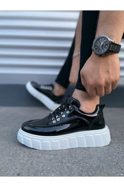 JY010 Cloud Bağcıklı Rugan Erkek Günlük Sneaker Ayakkabı RBT - Siyah JY010 Cloud Bağcıklı Rugan Erkek Günlük Sneaker Ayakkabı RBT - Siyah