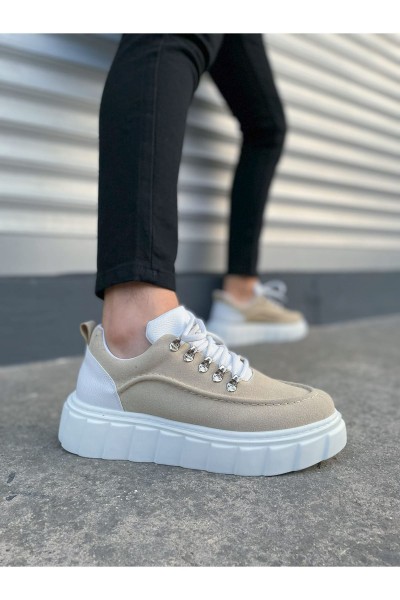 JY010 Cloud Bağcıklı Süet Erkek Günlük Sneaker Ayakkabı SBT - Krem/Beyaz JY010 Cloud Bağcıklı Süet Erkek Günlük Sneaker Ayakkabı SBT - Krem/Beyaz