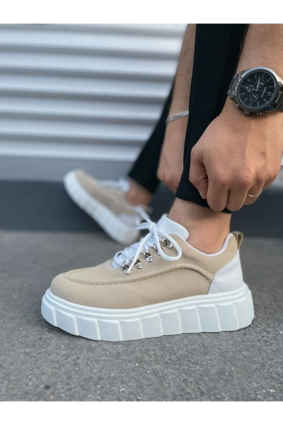 JY010 Cloud Bağcıklı Süet Erkek Günlük Sneaker Ayakkabı SBT - Krem/Beyaz JY010 Cloud Bağcıklı Süet Erkek Günlük Sneaker Ayakkabı SBT - Krem/Beyaz