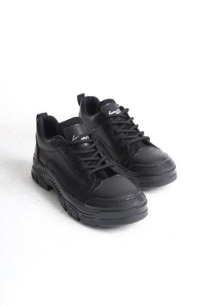 JANE Bağcıklı Ortopedik Taban Kadın Sneaker Spor Ayakkabı CST - Siyah JANE Bağcıklı Ortopedik Taban Kadın Sneaker Spor Ayakkabı CST - Siyah