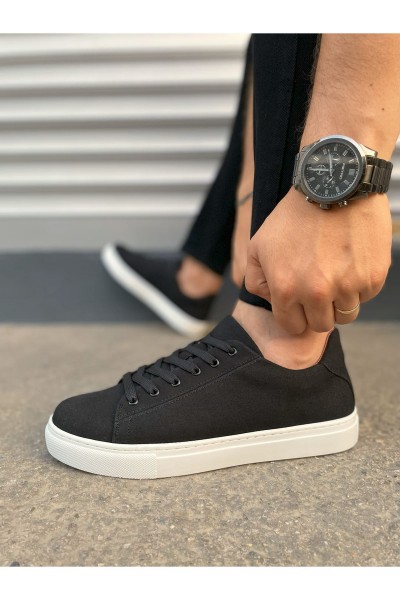 JY122 Mode Bağcıklı Süet Erkek Günlük Sneaker Ayakkabı SBT - Siyah JY122 Mode Bağcıklı Süet Erkek Günlük Sneaker Ayakkabı SBT - Siyah