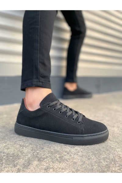 JY122 Mode Bağcıklı Süet Erkek Günlük Sneaker Ayakkabı SST - Siyah JY122 Mode Bağcıklı Süet Erkek Günlük Sneaker Ayakkabı SST - Siyah