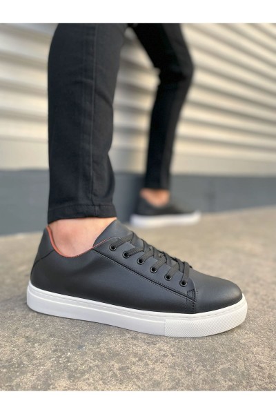 JY122 Mode Bağcıklı Cilt Erkek Günlük Sneaker Ayakkabı CBT - Siyah JY122 Mode Bağcıklı Cilt Erkek Günlük Sneaker Ayakkabı CBT - Siyah