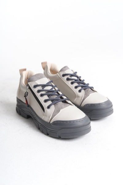 AGATHA Bağcıklı Fermuarlı Ortopedik Taban Kadın Sneaker Spor Ayakkabı CGT - Krem AGATHA Bağcıklı Fermuarlı Ortopedik Taban Kadın Sneaker Spor Ayakkabı CGT - Krem