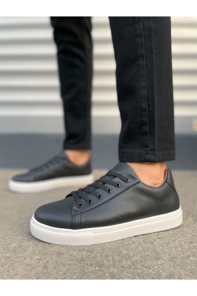 JY122 Mode Bağcıklı Cilt Erkek Günlük Sneaker Ayakkabı CBT - Siyah JY122 Mode Bağcıklı Cilt Erkek Günlük Sneaker Ayakkabı CBT - Siyah