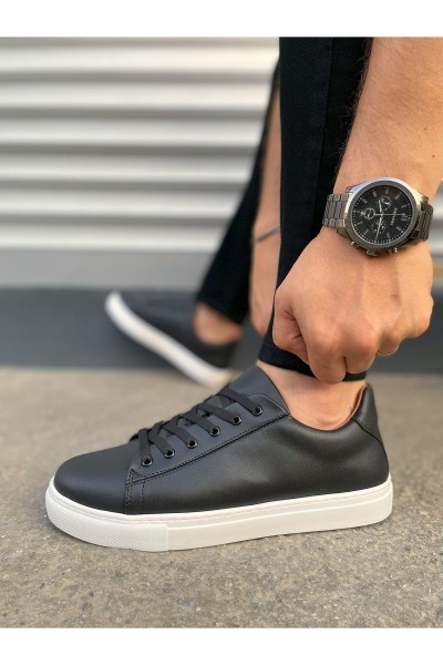 JY122 Mode Bağcıklı Cilt Erkek Günlük Sneaker Ayakkabı CBT - Siyah JY122 Mode Bağcıklı Cilt Erkek Günlük Sneaker Ayakkabı CBT - Siyah