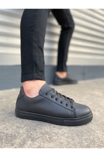 JY122 Mode Bağcıklı Cilt Erkek Günlük Sneaker Ayakkabı CST - Siyah JY122 Mode Bağcıklı Cilt Erkek Günlük Sneaker Ayakkabı CST - Siyah