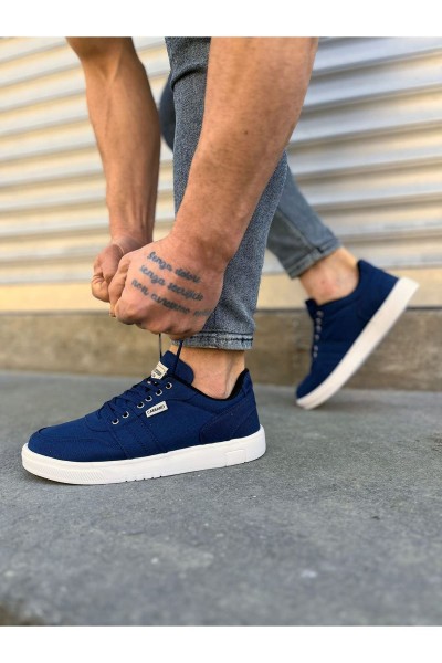 JY0118 REX Bağcıklı Keten Kumaş Erkek Günlük Sneaker Ayakkabı KBT - Lacivert JY0118 REX Bağcıklı Keten Kumaş Erkek Günlük Sneaker Ayakkabı KBT - Lacivert