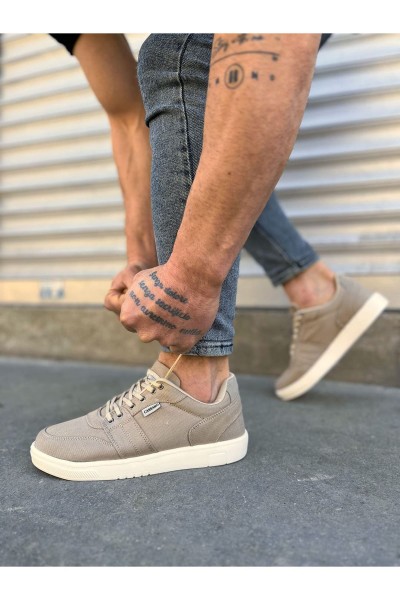JY0118 REX Bağcıklı Keten Kumaş Erkek Günlük Sneaker Ayakkabı KKT - Bej JY0118 REX Bağcıklı Keten Kumaş Erkek Günlük Sneaker Ayakkabı KKT - Bej