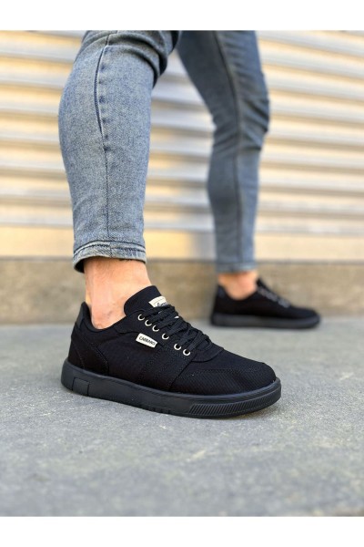 JY0118 REX Bağcıklı Keten Kumaş Erkek Günlük Sneaker Ayakkabı KST - Siyah JY0118 REX Bağcıklı Keten Kumaş Erkek Günlük Sneaker Ayakkabı KST - Siyah