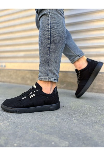 JY0118 REX Bağcıklı Keten Kumaş Erkek Günlük Sneaker Ayakkabı KST - Siyah JY0118 REX Bağcıklı Keten Kumaş Erkek Günlük Sneaker Ayakkabı KST - Siyah