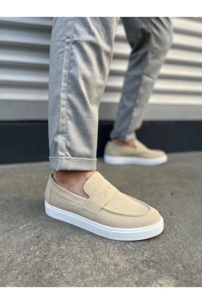 JY180 Estilo X Bağcıksız Süet Erkek Günlük Spor Klasik Ayakkabı SBT - Krem JY180 Estilo X Bağcıksız Süet Erkek Günlük Spor Klasik Ayakkabı SBT - Krem