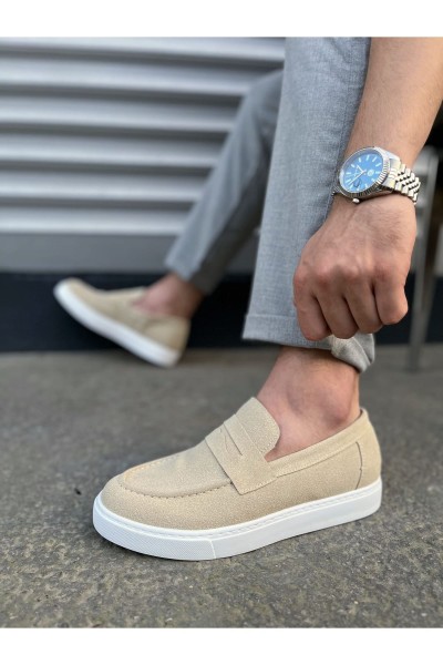 JY180 Estilo X Bağcıksız Süet Erkek Günlük Spor Klasik Ayakkabı SBT - Krem JY180 Estilo X Bağcıksız Süet Erkek Günlük Spor Klasik Ayakkabı SBT - Krem