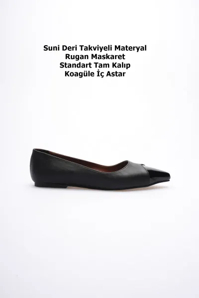 Margaret Kadın Siyah Rugan Babet Ayakkabı Margaret Kadın Siyah Rugan Babet Ayakkabı