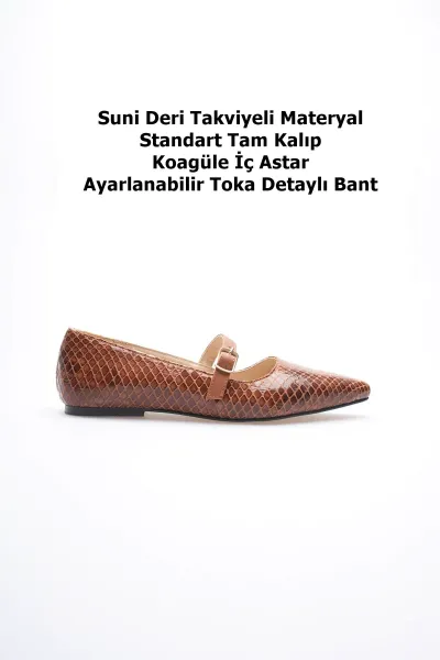 Isolde Kadın Taba Kroko Babet Ayakkabı Isolde Kadın Taba Kroko Babet Ayakkabı
