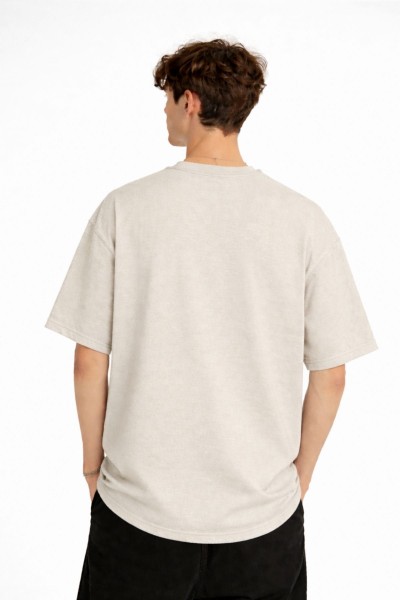 CH - Bear Baskılı Oversize Tişört BEJ CH - Bear Baskılı Oversize Tişört BEJ